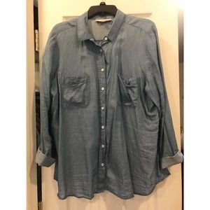 Loft Drapey Chambray Softened Shirt - Plus Size